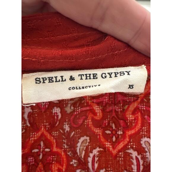 Spell & The Gypsy Jewel Soiree Boho Midi Dress in Copper Size XS - Picture 5 of 7